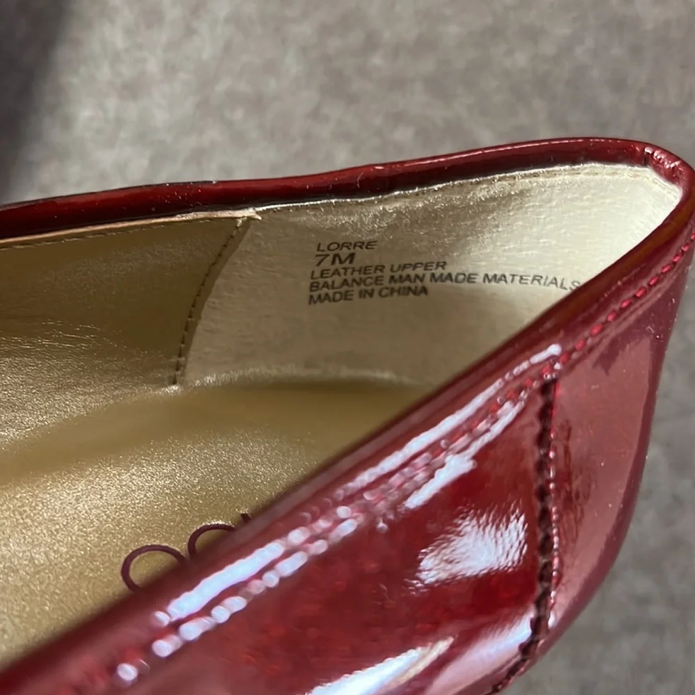 Me Too loafer heels glittery patent red leather - Picture 10 of 10